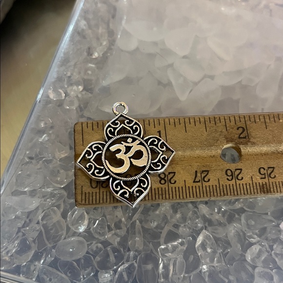 π΄om sign earrings silver plated charms & stainless steel hooks nickel free boho - Picture 11 of 12